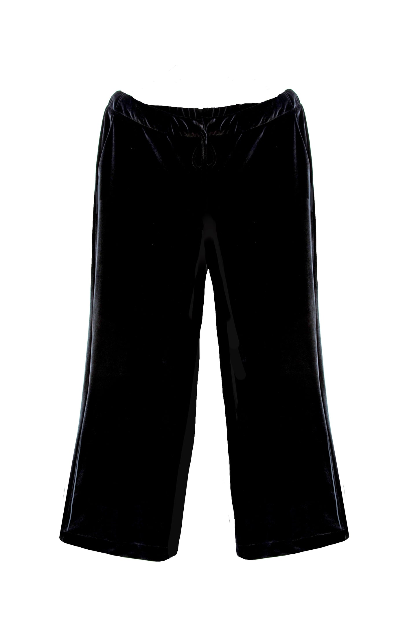 THE SOHO WIDE-LEGGED TROUSERS IN MIDNIGHT BLACK VELOUR