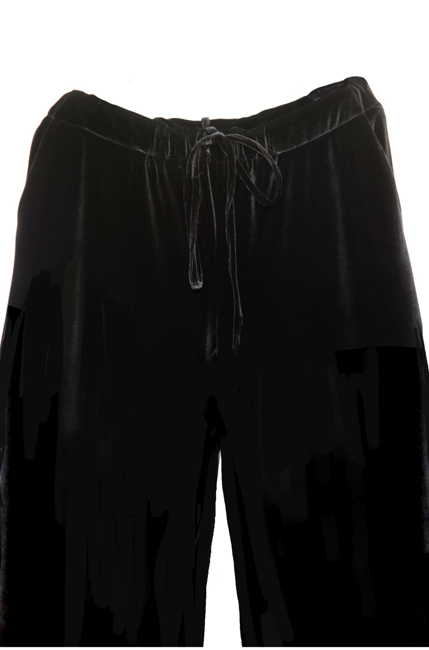 THE SOHO WIDE-LEGGED TROUSERS IN MIDNIGHT BLACK VELOUR